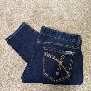 Cruel Denim Abby Dark Wash Skinny High Waist Jean Embroidered Pocket Western 31